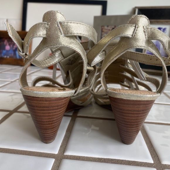 Sam Edelman shoes size 10  gold  3" heels - Picture 3 of 7